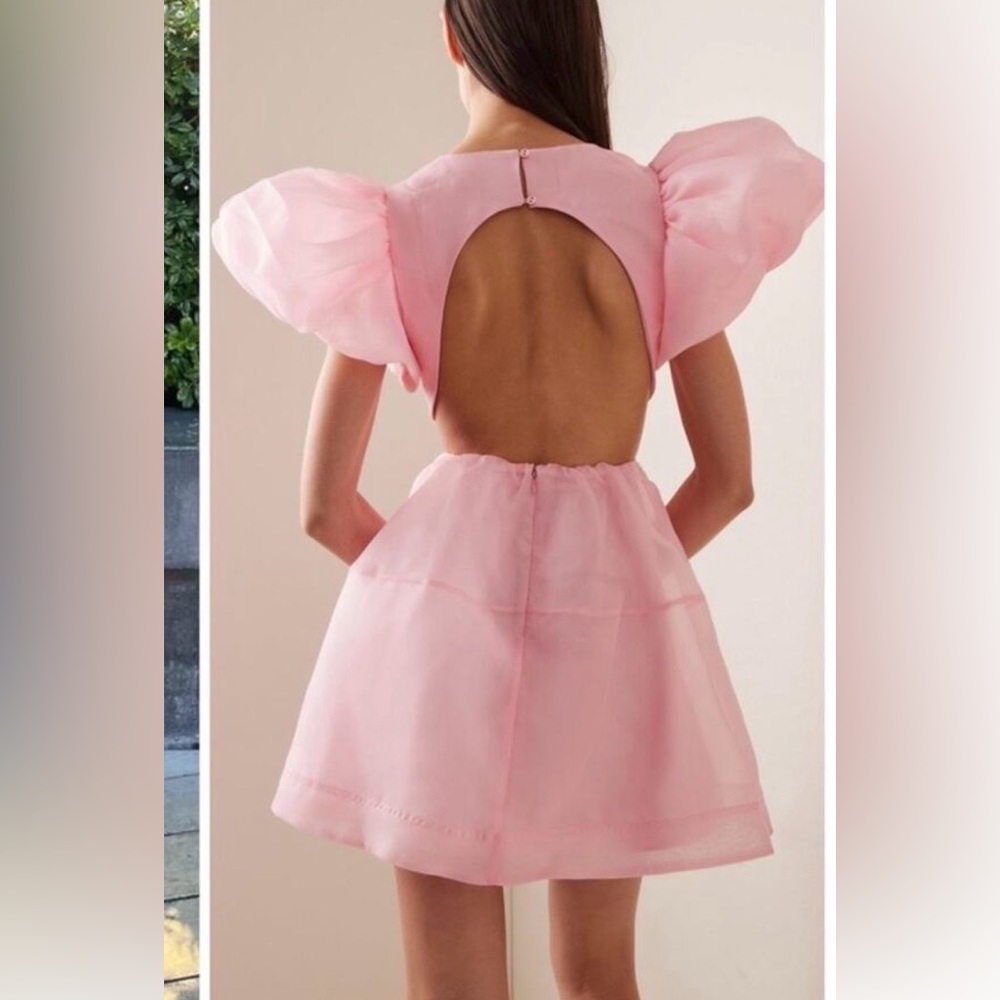 Aje Pink Mini Dress with Puff Sleeves - Picture 2 of 4